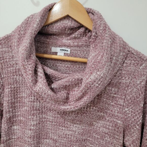 Sonoma Heather Red Cowl Neck Knit Top Size Medium see close photo for color - Picture 3 of 12